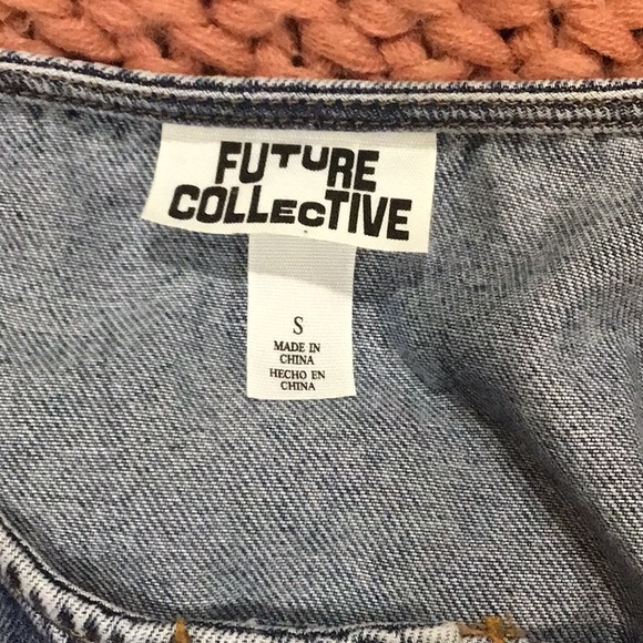 Future Collective Denim Puff Sleeve Top - Picture 5 of 8